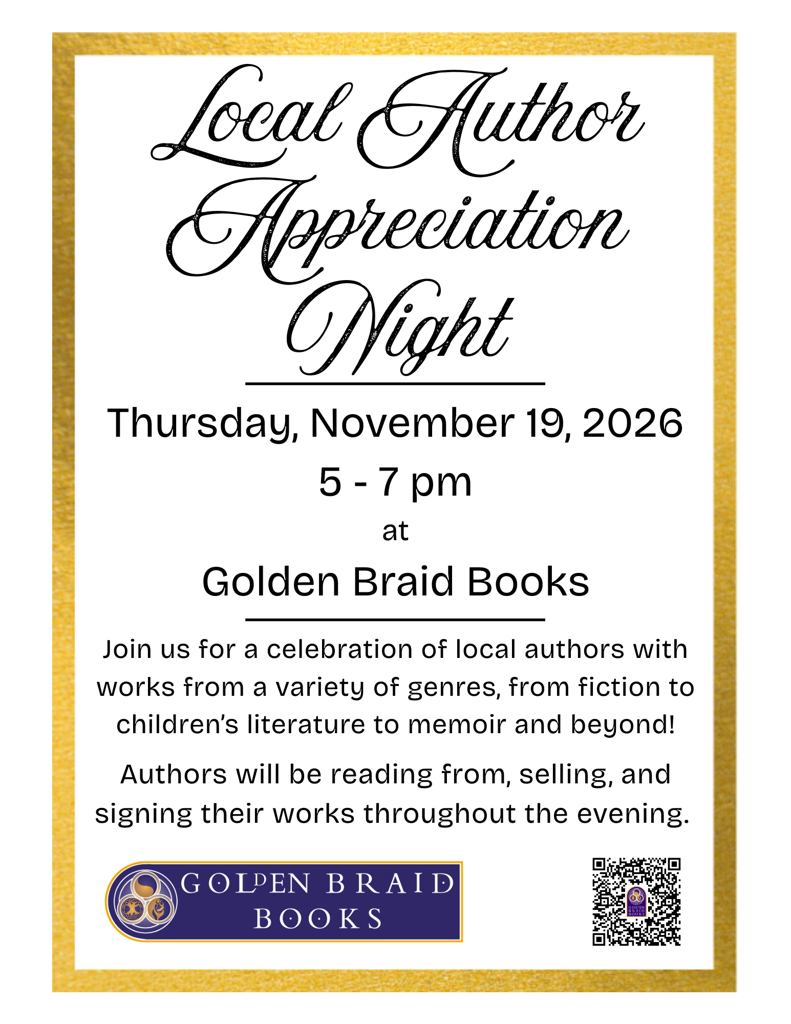 Local Author Appreciation Night