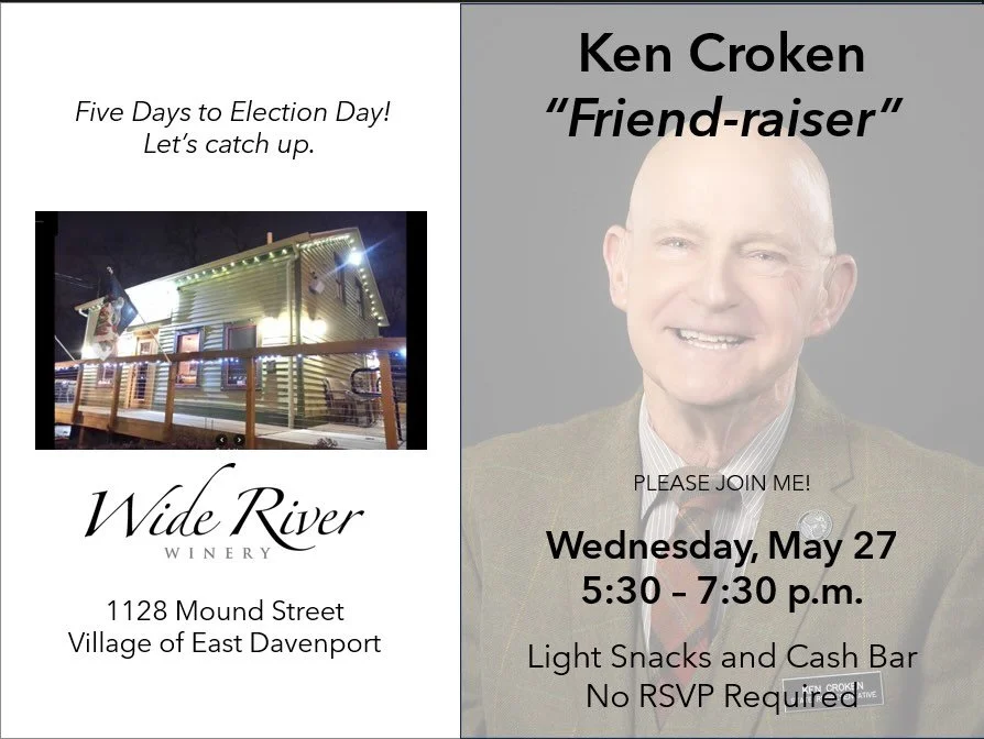 Five days out and we&rsquo;re keeping it classy&hellip; 🍷✨

No giant rallies. No smoke machines. Just good people, good conversation, and hopefully someone reminding Ken not to talk policy for the entire two hours. 😄

Stop by Wide River Winery Wedn
