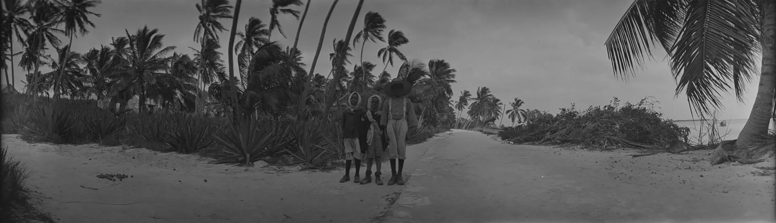 Historic photograph of local boys in Bimini, Bahamas dated 1914.