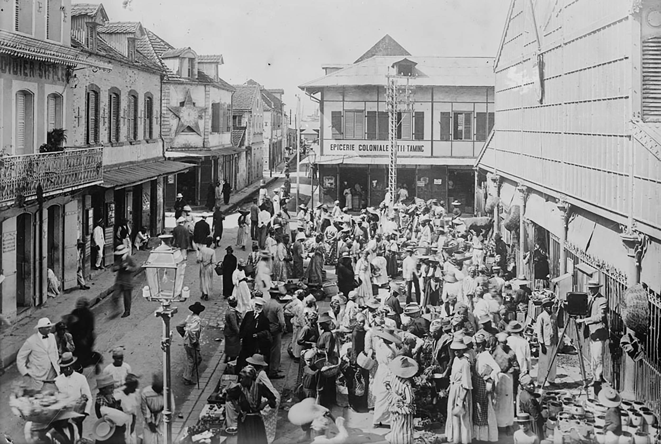 Historic photograph of Fort-de-France, Martinique circa 1915-1920.