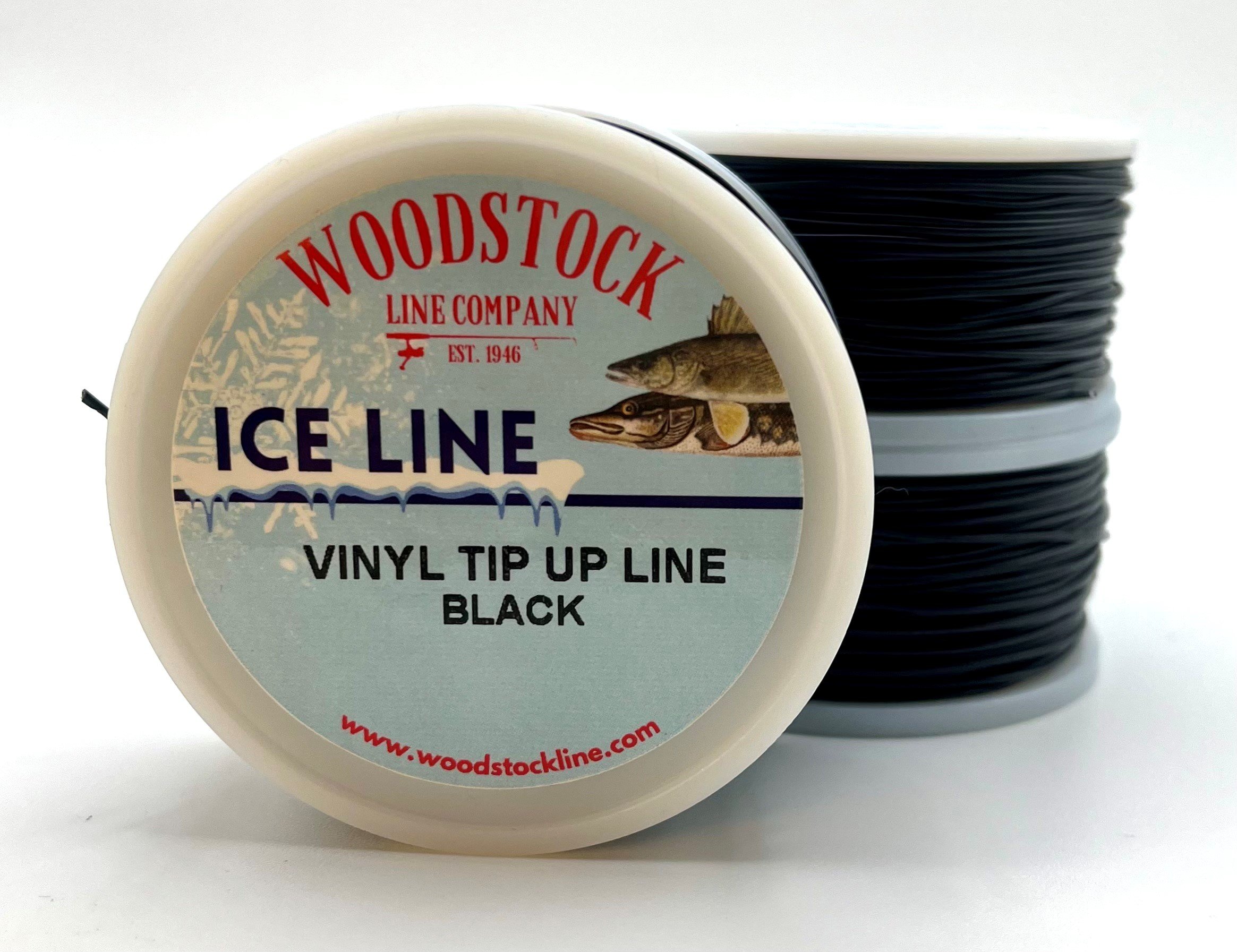 WOODSTOCK ICE FISHING TIP-UP LINE 18# TEST 150YD SPOOL DARK RED BRAIDED  NYLON 