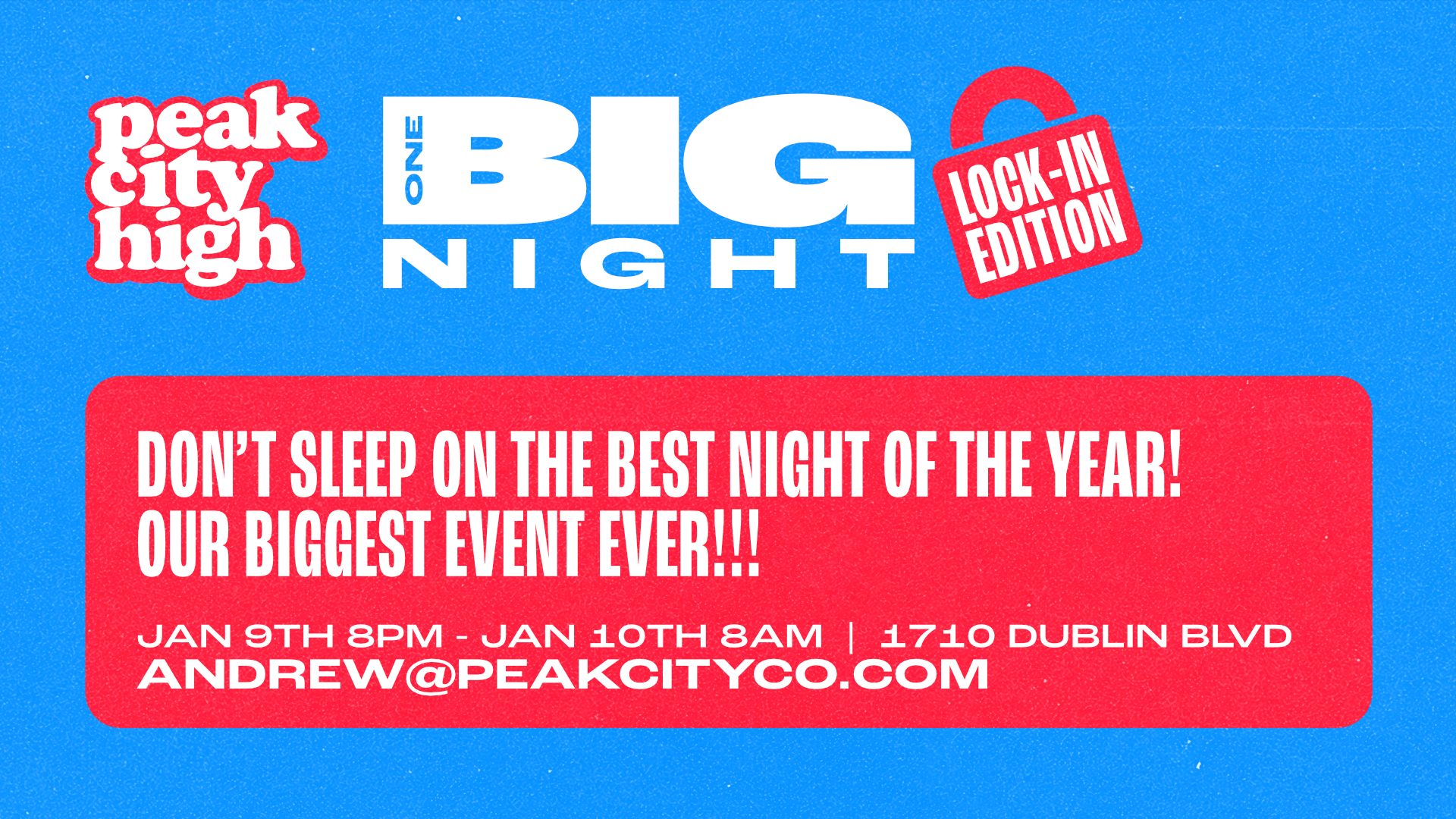 Peak City High One Big Night | Lock-In Edition