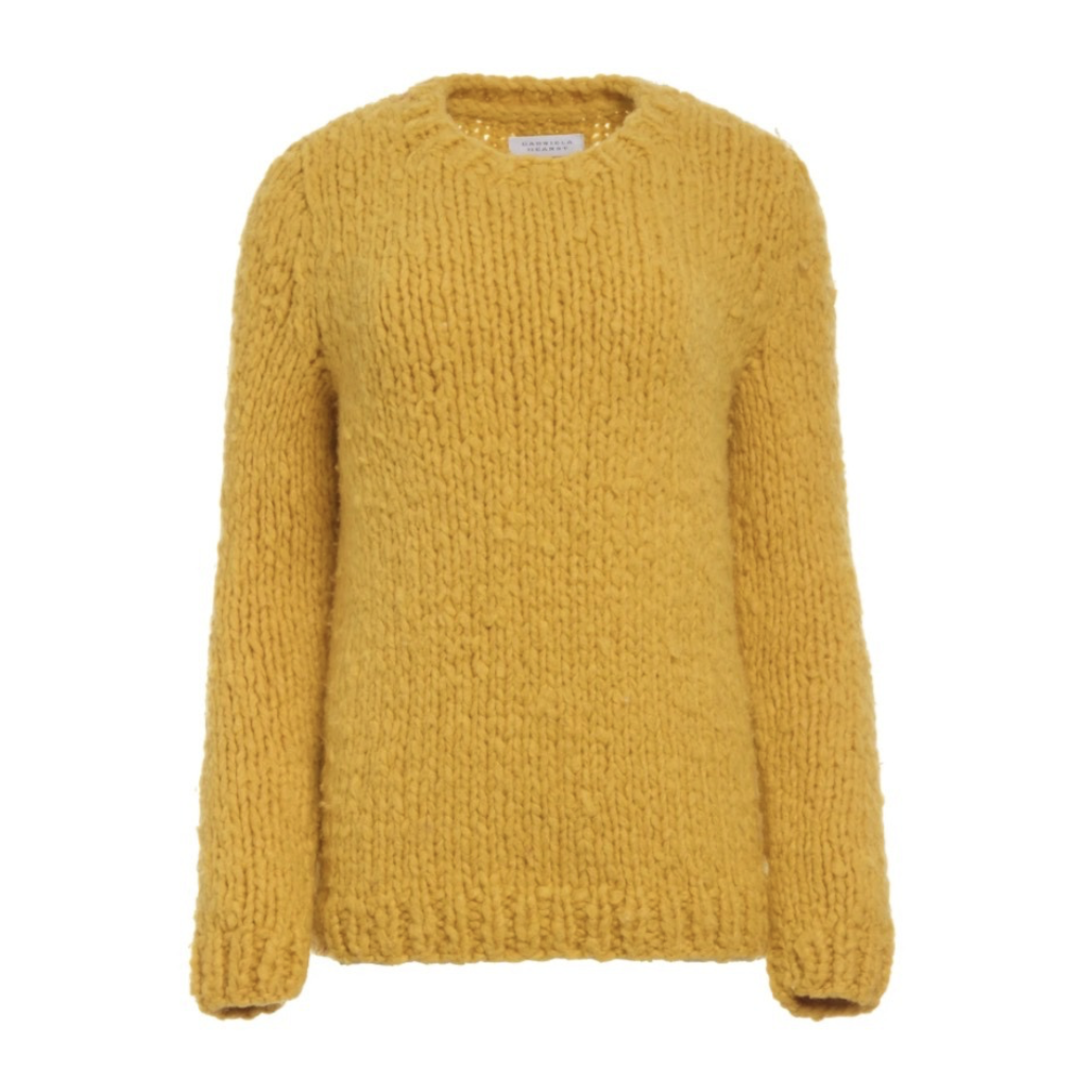 The Lawrence Sweater is an iconic Gabriela Hearst piece, handknit by the women’s cooperative Manos del Uruguay.
