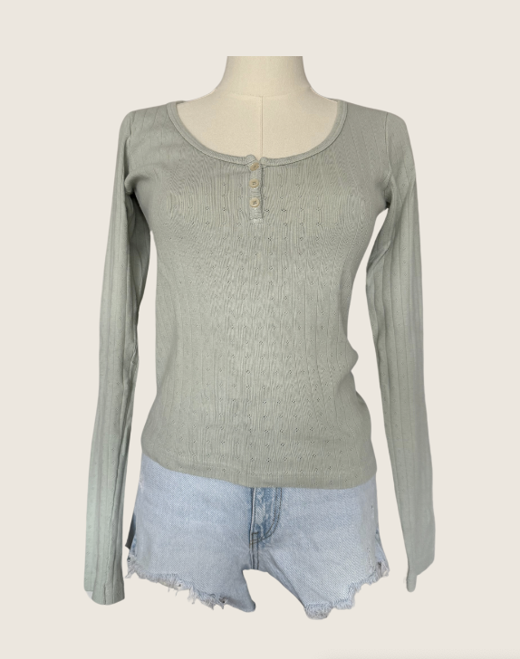 Like New - Brandy Melville Eyelet Print Top