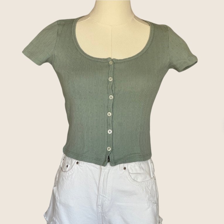 Like New - Brandy Melville Eyelet Print Top