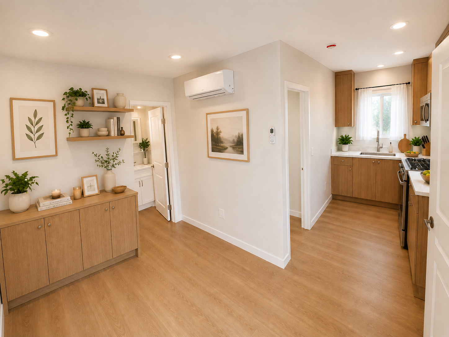 BLD residential ADU in Placentia, California, ADU includes bedroom, bathroom, living area, kitchen and washer/dryer