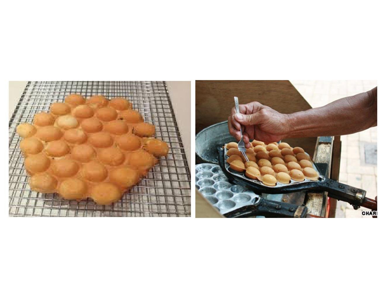 BLD Inc commerical food place in New York, incorporates traditional shape of the original Hong Kong style egg waffles to create functional display shelves, and easy movement for waffle artists