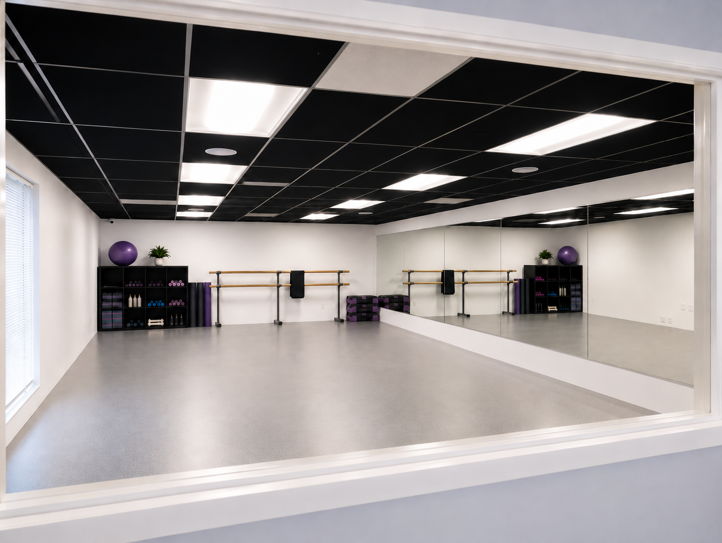 BLD commercial charity project in Placentia California designed as a place where every child can move, this dance studio trasforms a simple interior into a welcoming environment