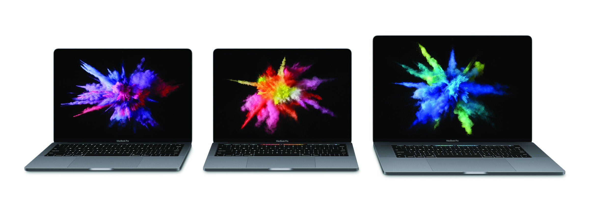 Lineup of MacBook Pros launched in 2016. I worked on all of them, but was most involved in the 13" with Touch Bar.