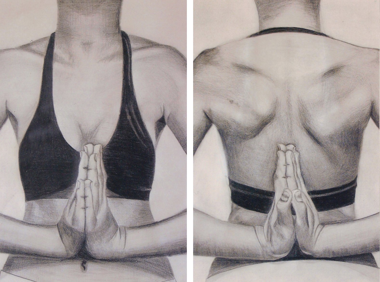 Double sided ebony pencil drawing