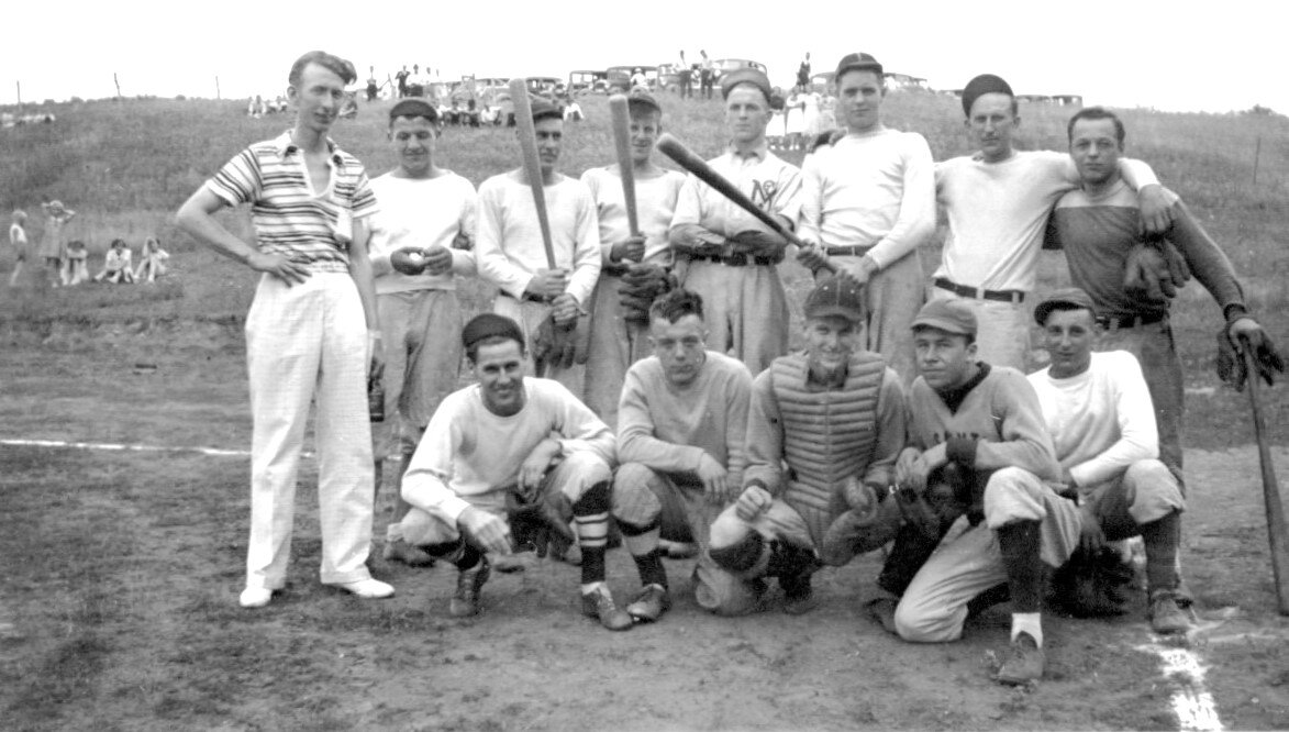 &ldquo;Spring training&rdquo; for the 1938 St. Michael Saints town baseball team. The first question is &ldquo;Where are they?&rdquo;. And the answer is the &ldquo;hole&rdquo; in Mike Eull&rsquo;s pasture. This was the town baseball field before ther