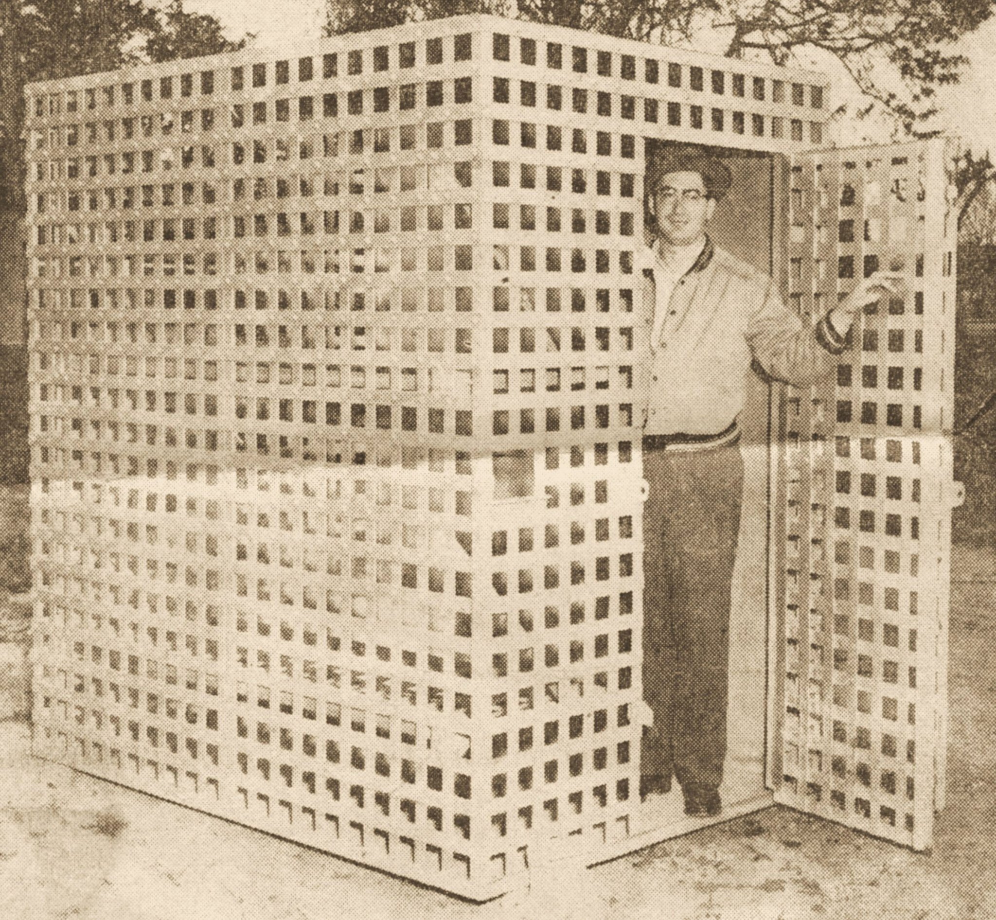 Here is Don Klaers, Village Clerk, standing in the St. Michael jail. Yep, we had a jail; but it was rarely used which is why Don was posing for this picture as the jail was for sale. The year was 1953 and someone from the Minneapolis Tribune found ou