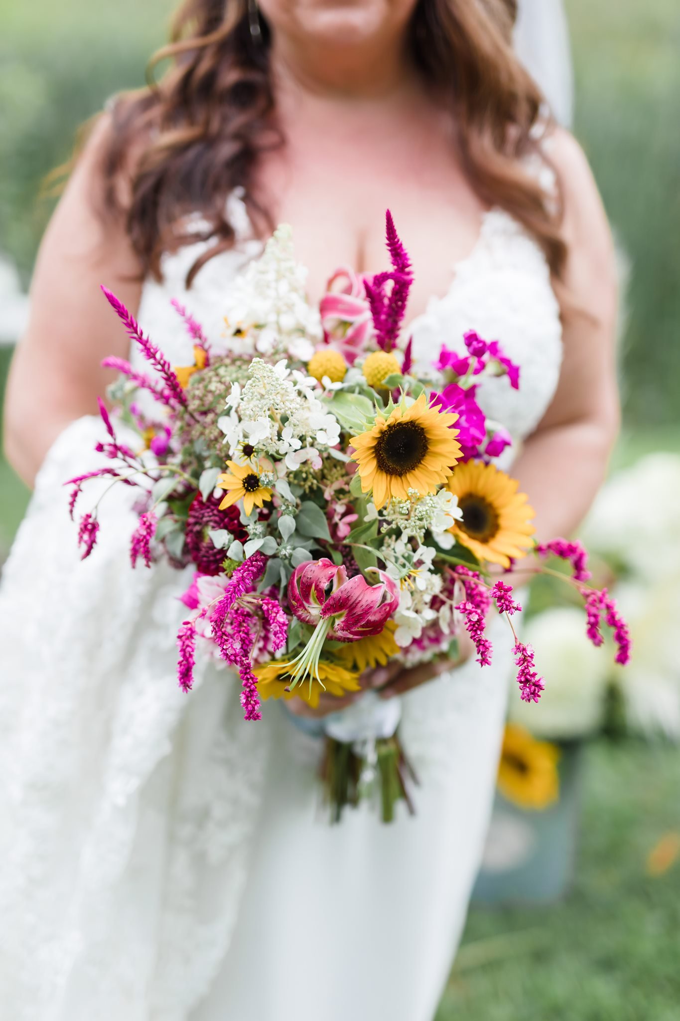 Bright Pink Accent Bridal Bouquet from Fox Hill Farm in Honesdale PA .jpeg