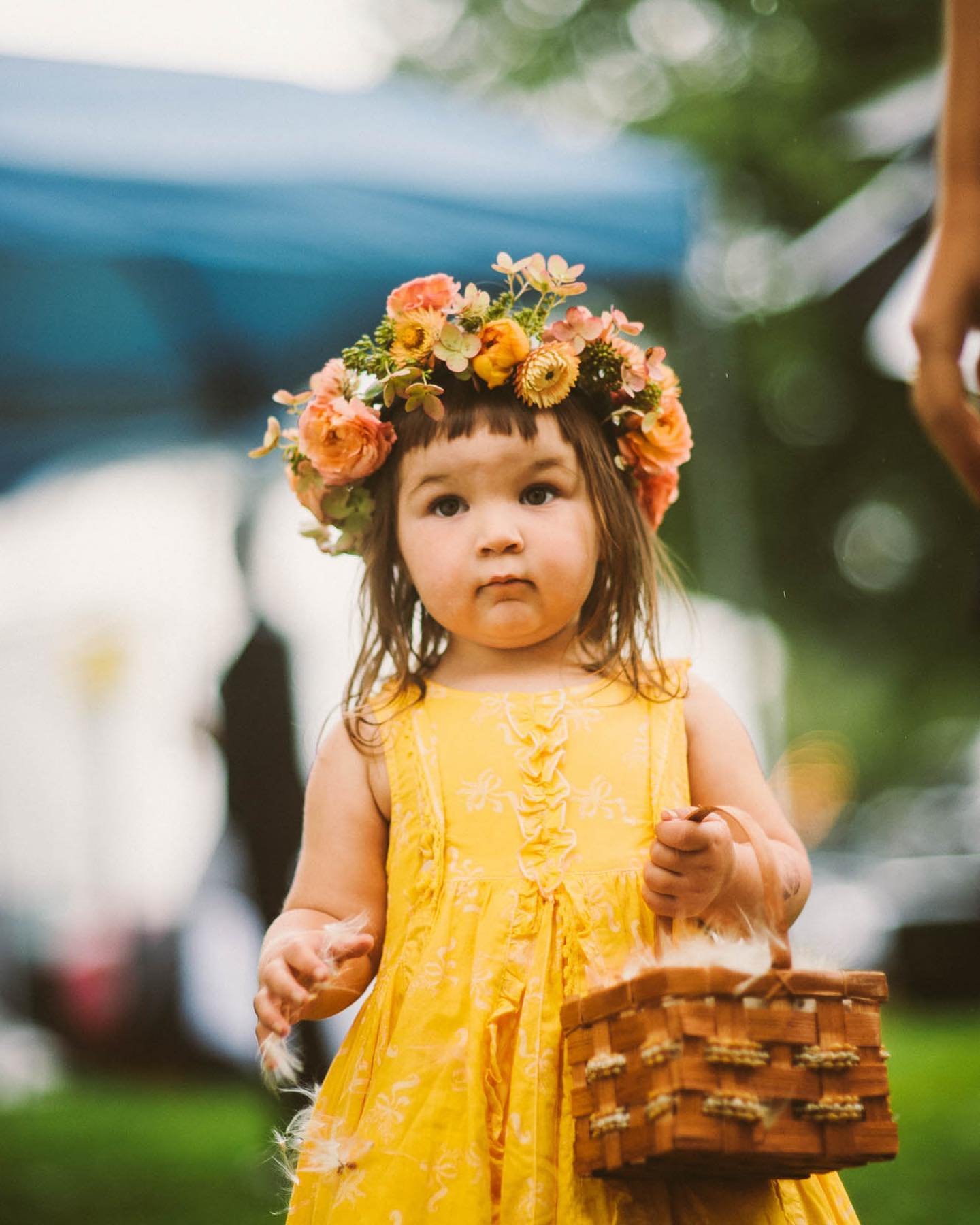 Small Child in a Flower Crown for Wedding at Fox Hill Farm in Honesdale PA.jpeg