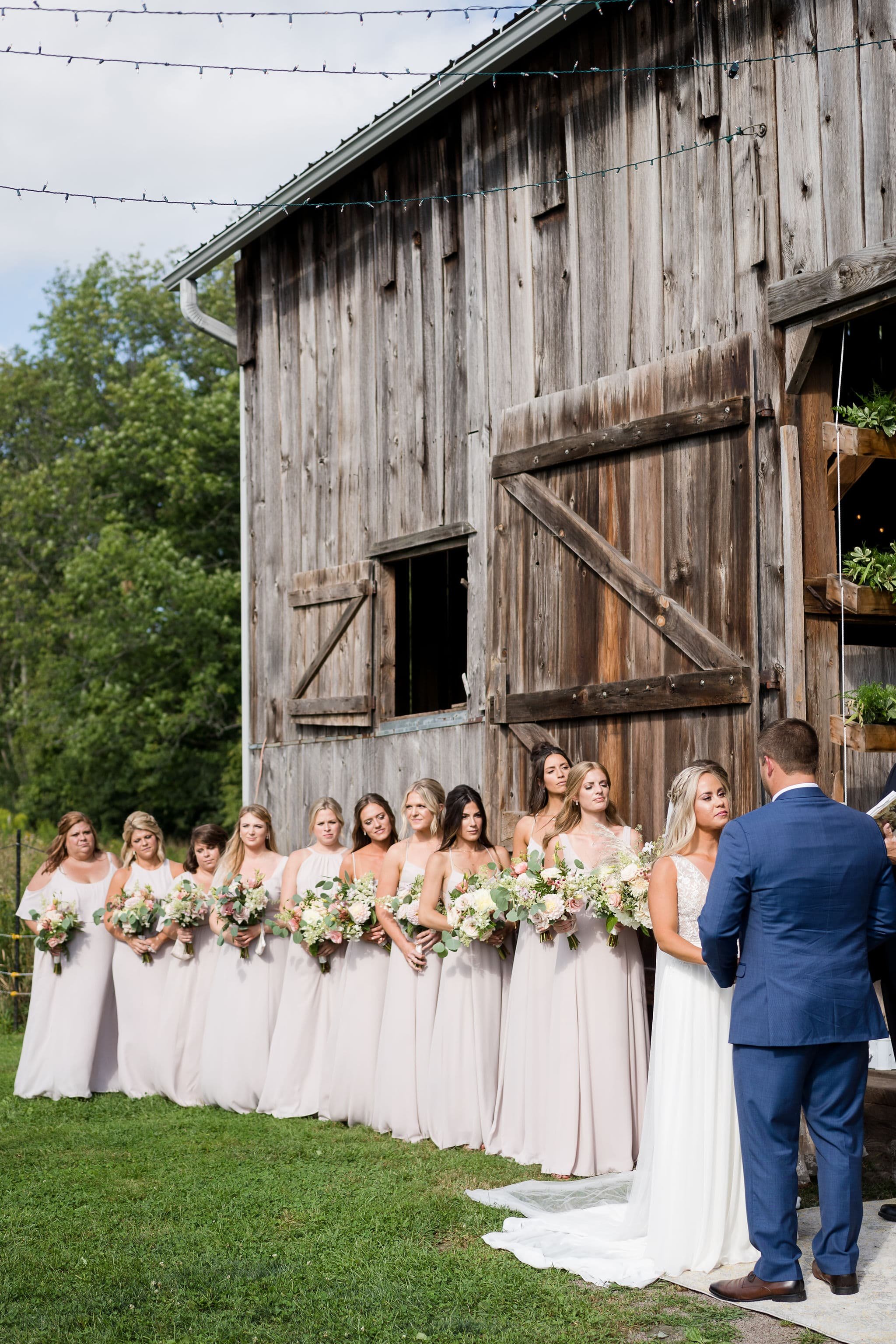 Bridal Party During Ceremony at Fox Hill Farm in Honesdale PA.jpg