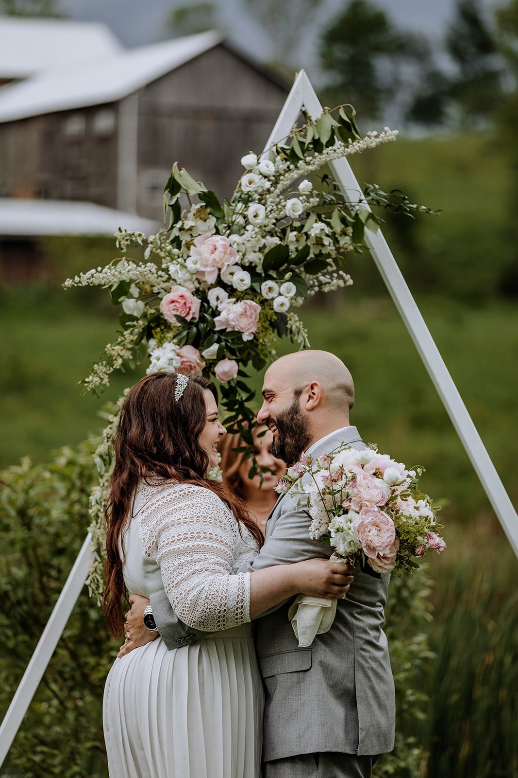 Happy Couple at Fox Hill Farm in Honesdale PA.jpg