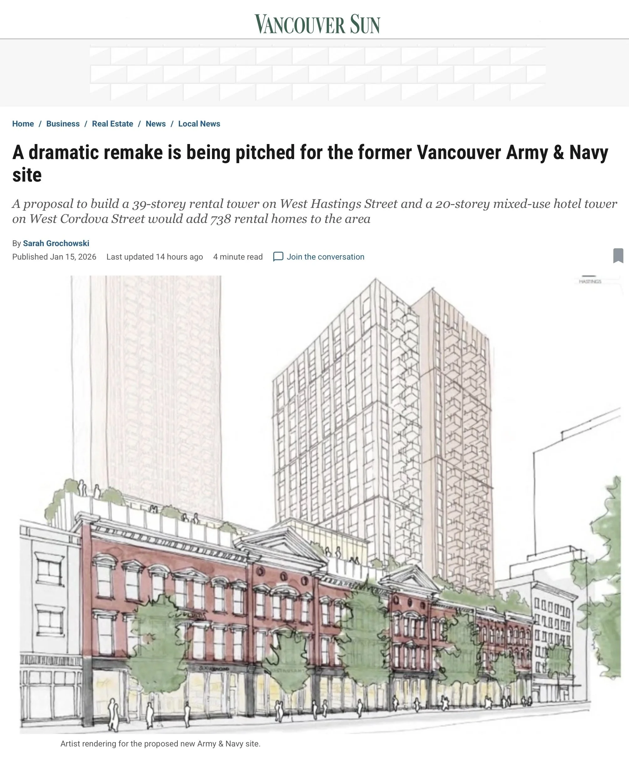 BCIHS to Operate Below-Market Homes in Proposed Gastown Redevelopment