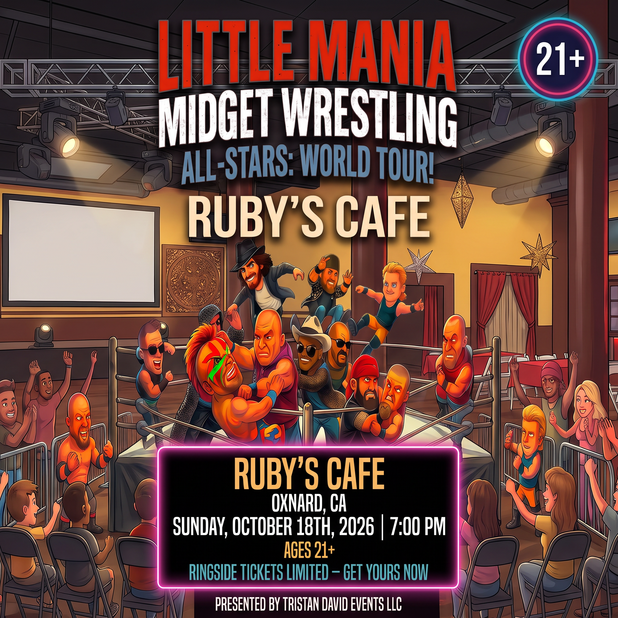 Little Mania: Sunday, October 18th, 2026, at 7:00 PM at Ruby's Cafe in Oxnard, CA!