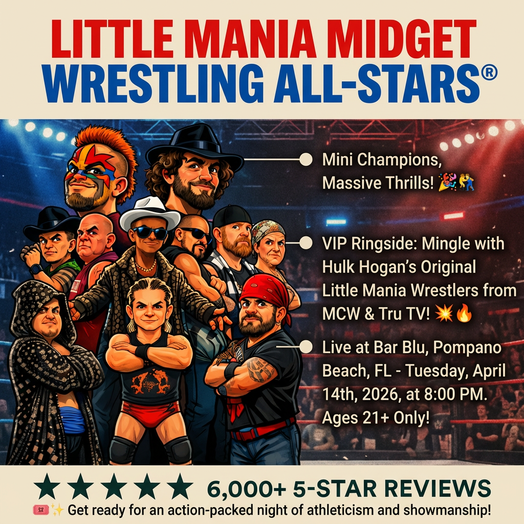 Little Mania: Tuesday, April 14th, 2026, at 8:00 PM at Bar Blu in Pompano Beach, FL!
