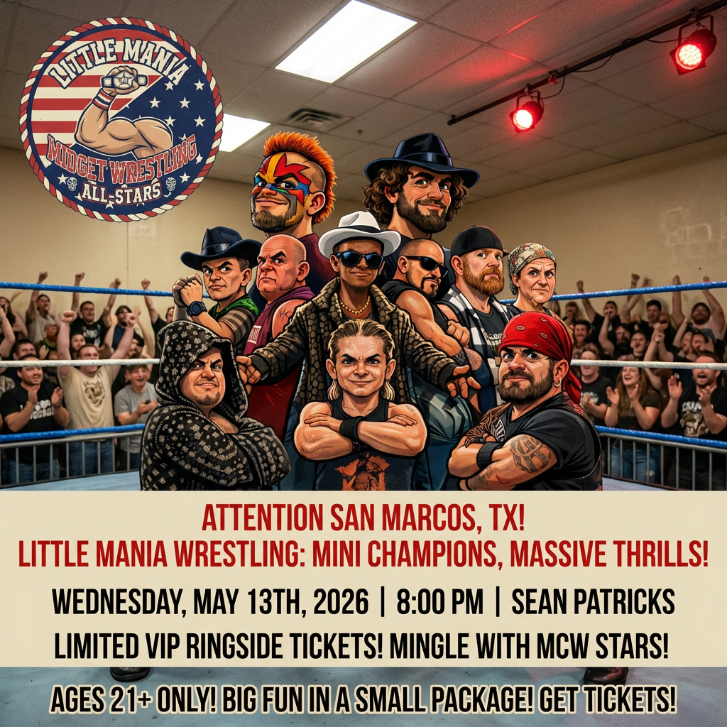 Little Mania: Wednesday, May 13th, 2026, at 8:00 PM at Sean Patricks in San Marcos, TX!
