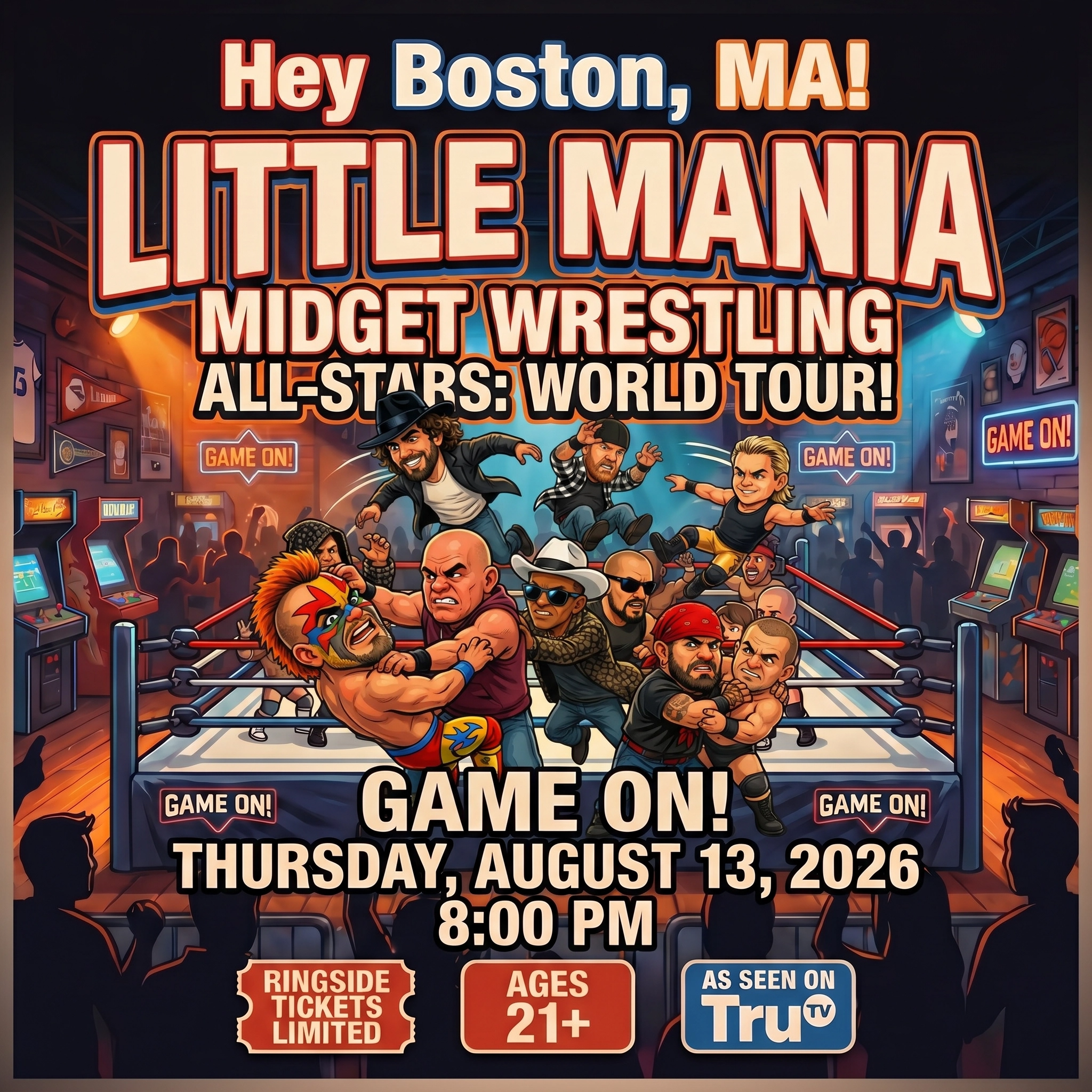 Little Mania: Thursday, August 13th, 2026, at 8:00 PM at Game On! in Boston, MA!