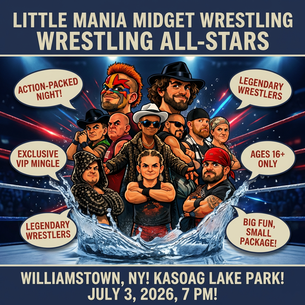 Little Mania: Friday, July 3, 2026, at 7:00 PM at Kasoag Lake Park in Williamstown, NY!