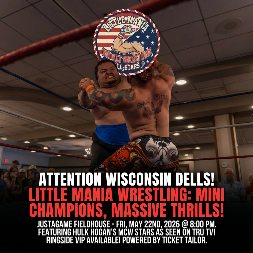 Little Mania: Friday, May 22nd, 2026, at 8:00 PM at Justagame Fieldhouse in Wisconsin Dells, WI!