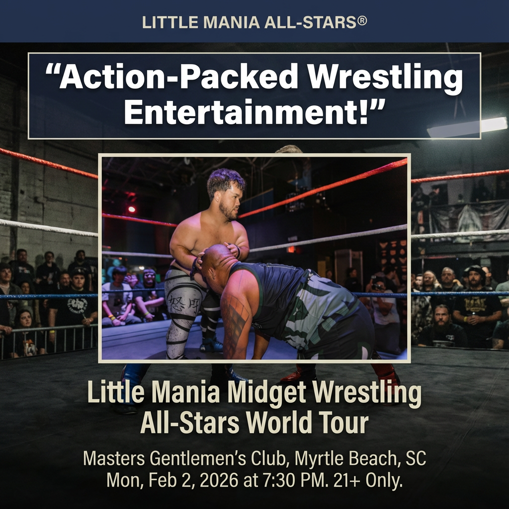 Little Mania: Monday, February 2, 2026 at 7:30 PM at Masters Gentlemen's Club in Myrtle Beach, SC!