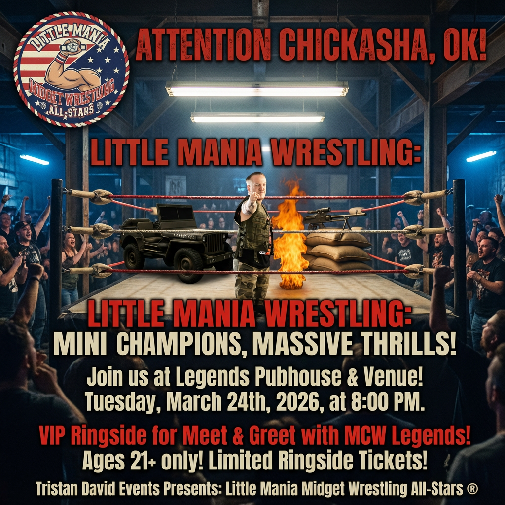 Little Mania: Tuesday, March 24th, 2026, at 8:00 PM at Legends Pubhouse & Venue in Chickasha, OK!