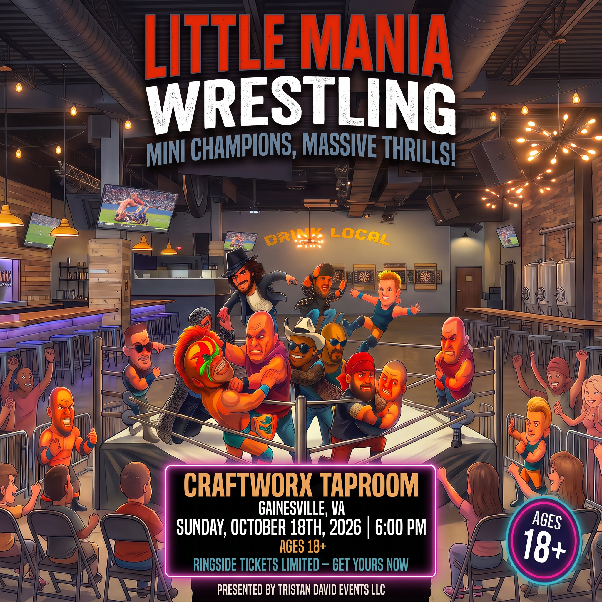 Little Mania: Sunday, October 18th, 2026, at 6:00 PM at CraftWorx Taproom in Gainesville, VA!