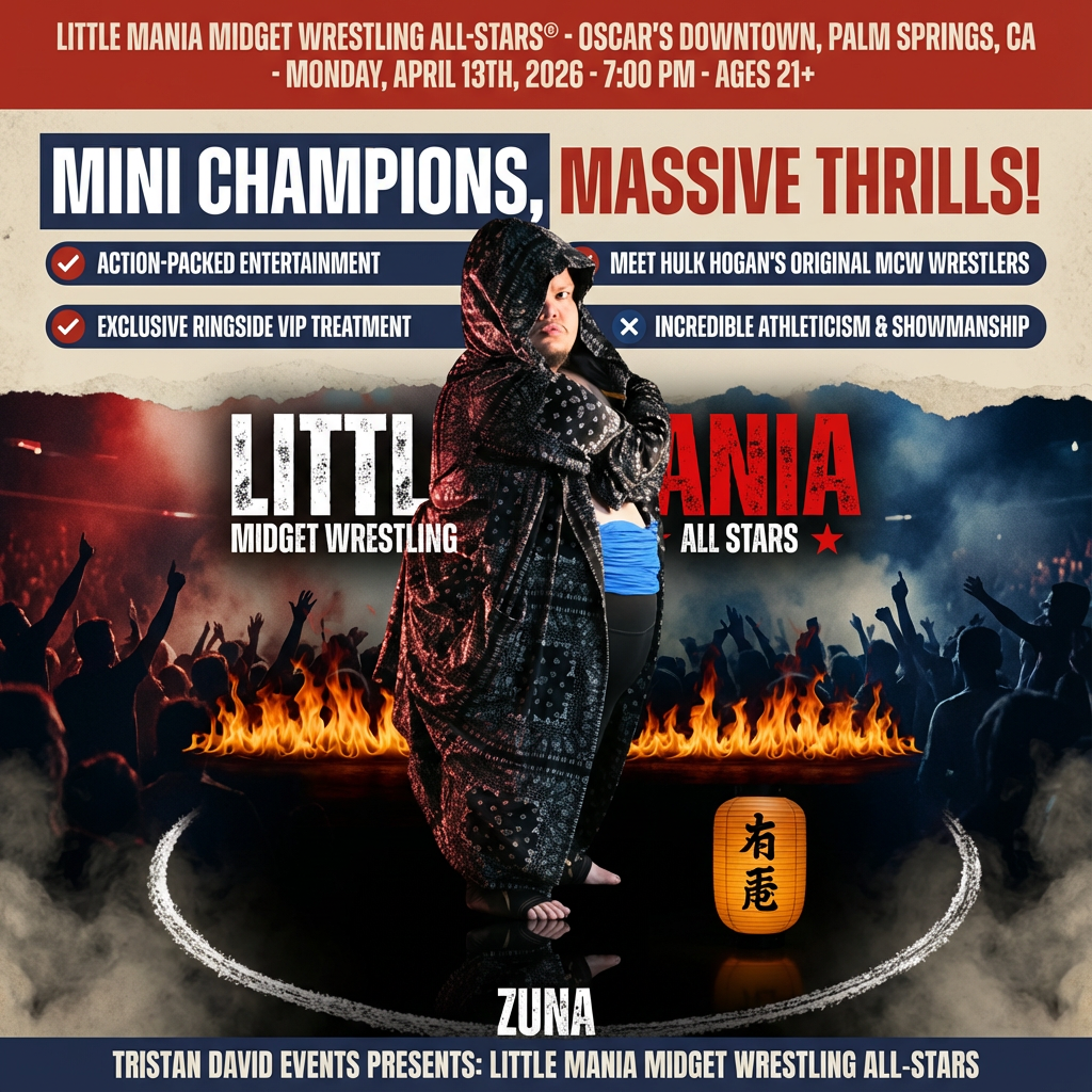 Little Mania: Monday, April 13th, 2026, at 7:00 PM at Oscar's Downtown in Palm Springs, CA!