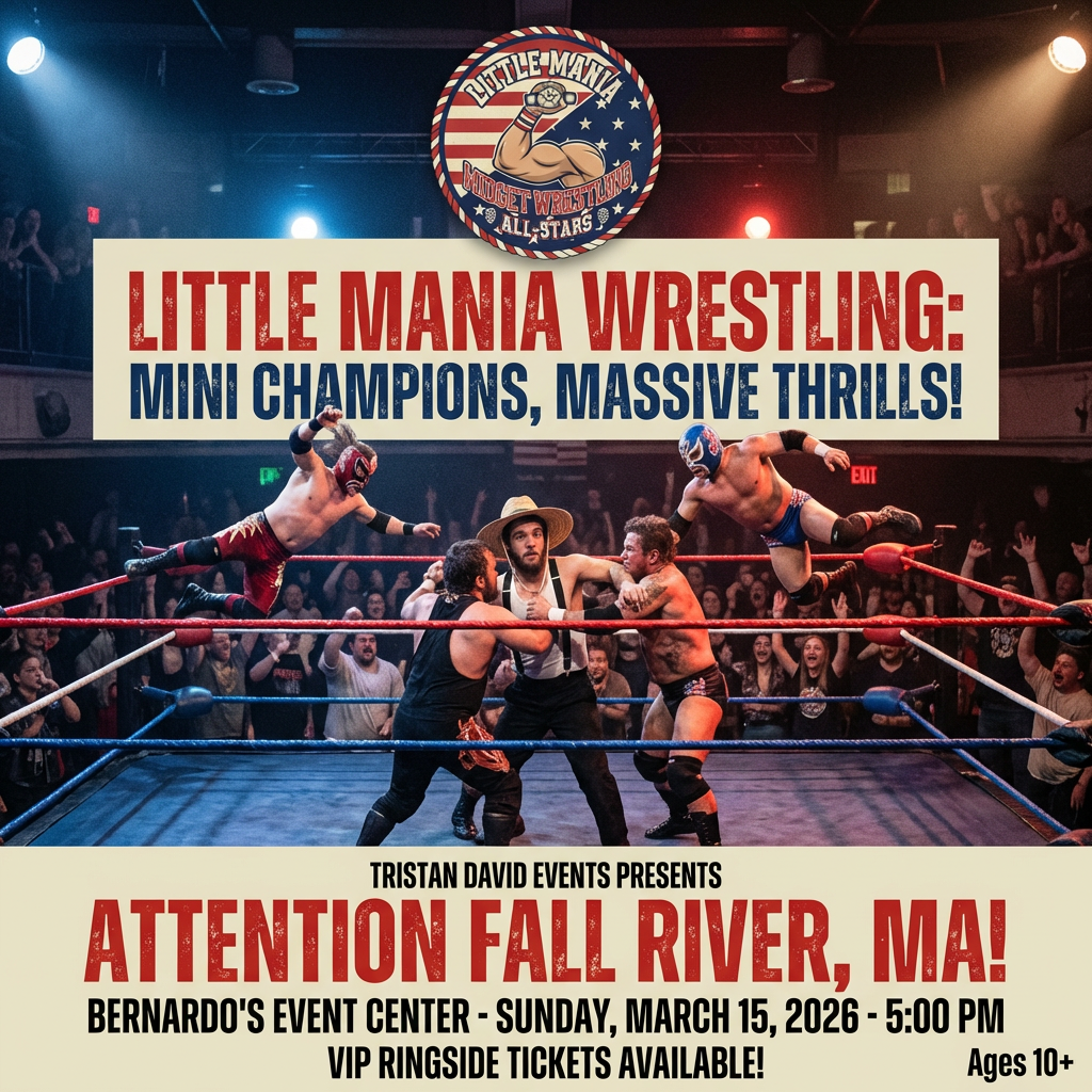 Little Mania: Sunday, March 15th, 2026, at 5:00 PM at Bernardo's Event Center in Fall River, MA!