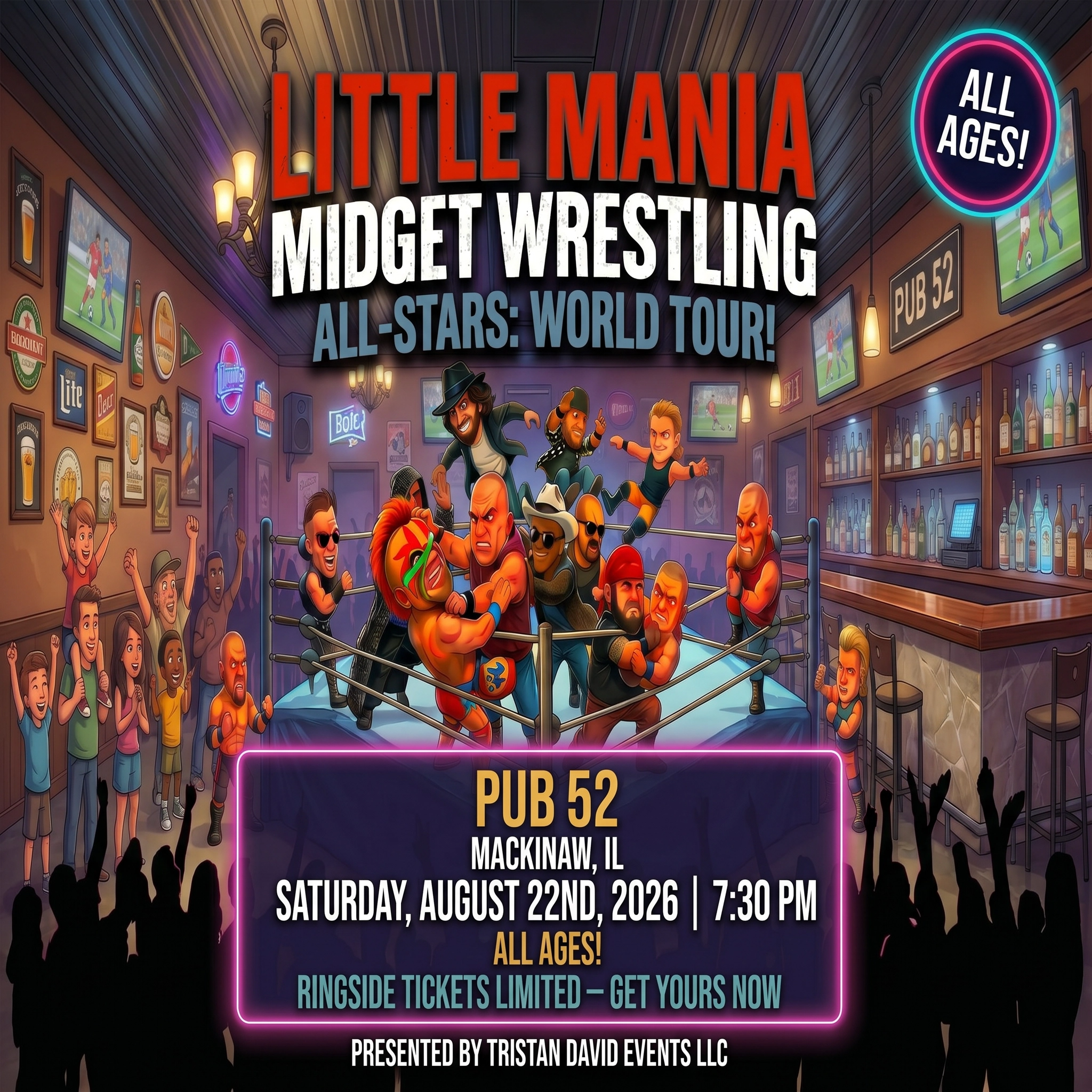 Little Mania: Saturday, August 22nd, 2026, at 7:30 PM at Pub 52 in Mackinaw, IL!