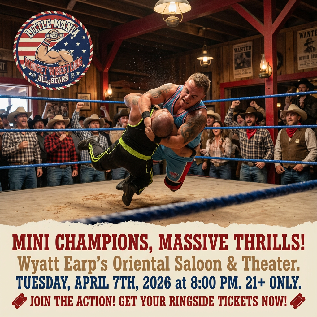 Little Mania: Tuesday, April 7th, 2026, at 8:00 PM at Wyatt Earp’s Oriental Saloon & Theater in Tombstone, AZ!
