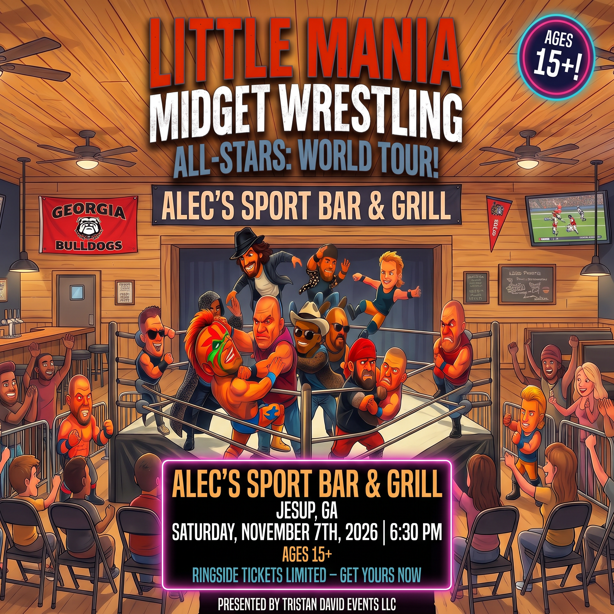 Little Mania: Saturday, November 7th, 2026, at 6:30 PM at Alec's Sport Bar & Grill in Jesup, GA!