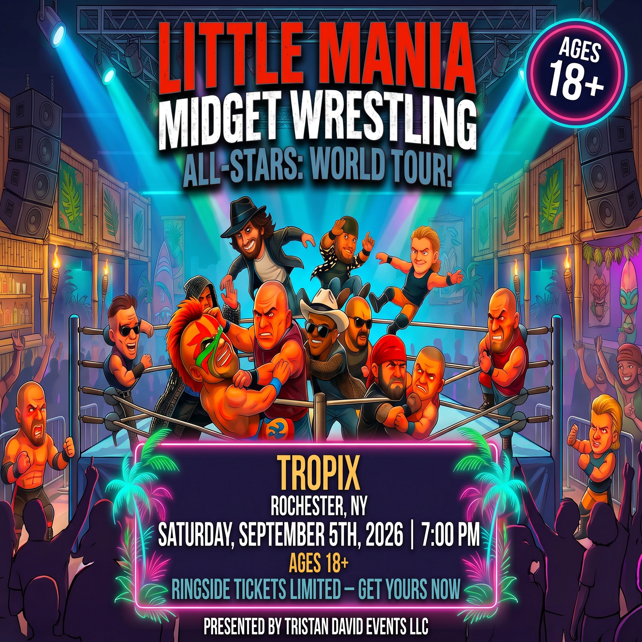Little Mania: Saturday, September 5th, 2026, at 7:00 PM at Tropix Eatery & Lounge in Rochester, NY!