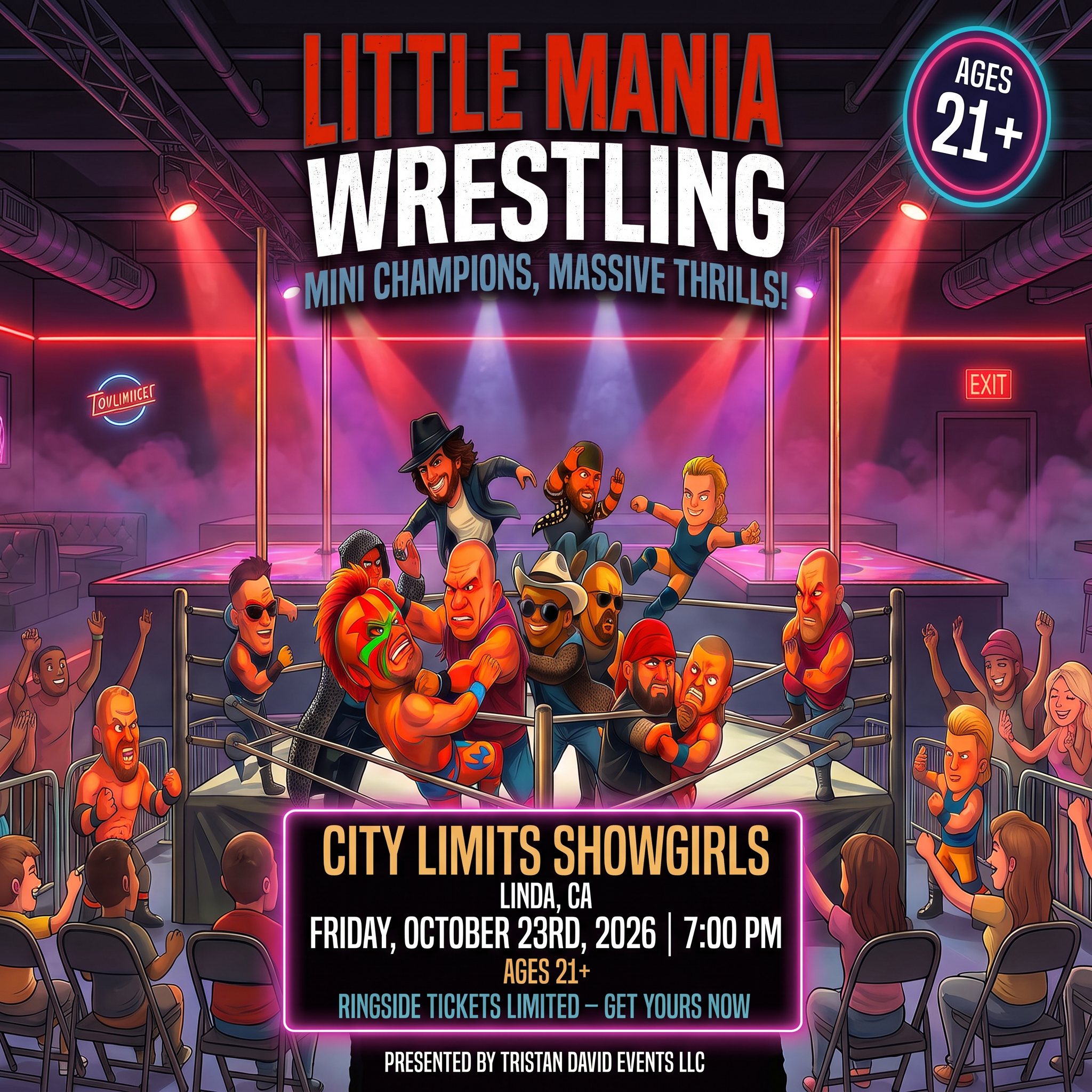 Little Mania: Friday, October 23rd, 2026, at 7:00 PM at City Limits Showgirls in Linda, CA!