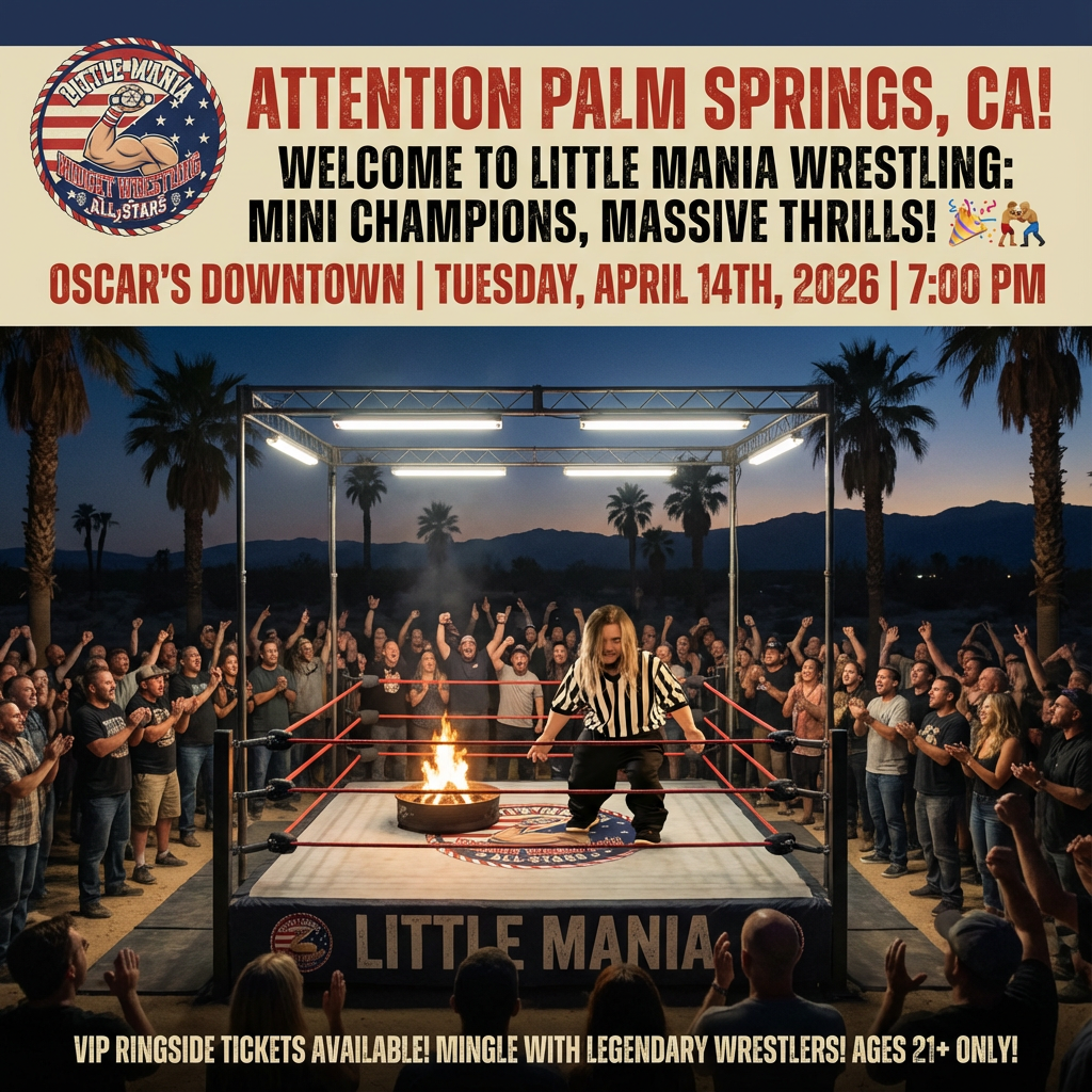 Little Mania: Tuesday, April 14th, 2026, at 7:00 PM at Oscar's Downtown in Palm Springs, CA!