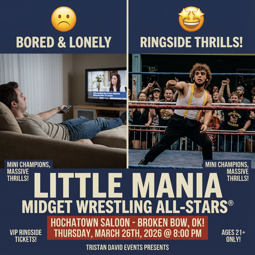 Little Mania: Thursday, March 26th, 2026, at 8:00 PM at Hochatown Saloon in Broken Bow, OK!