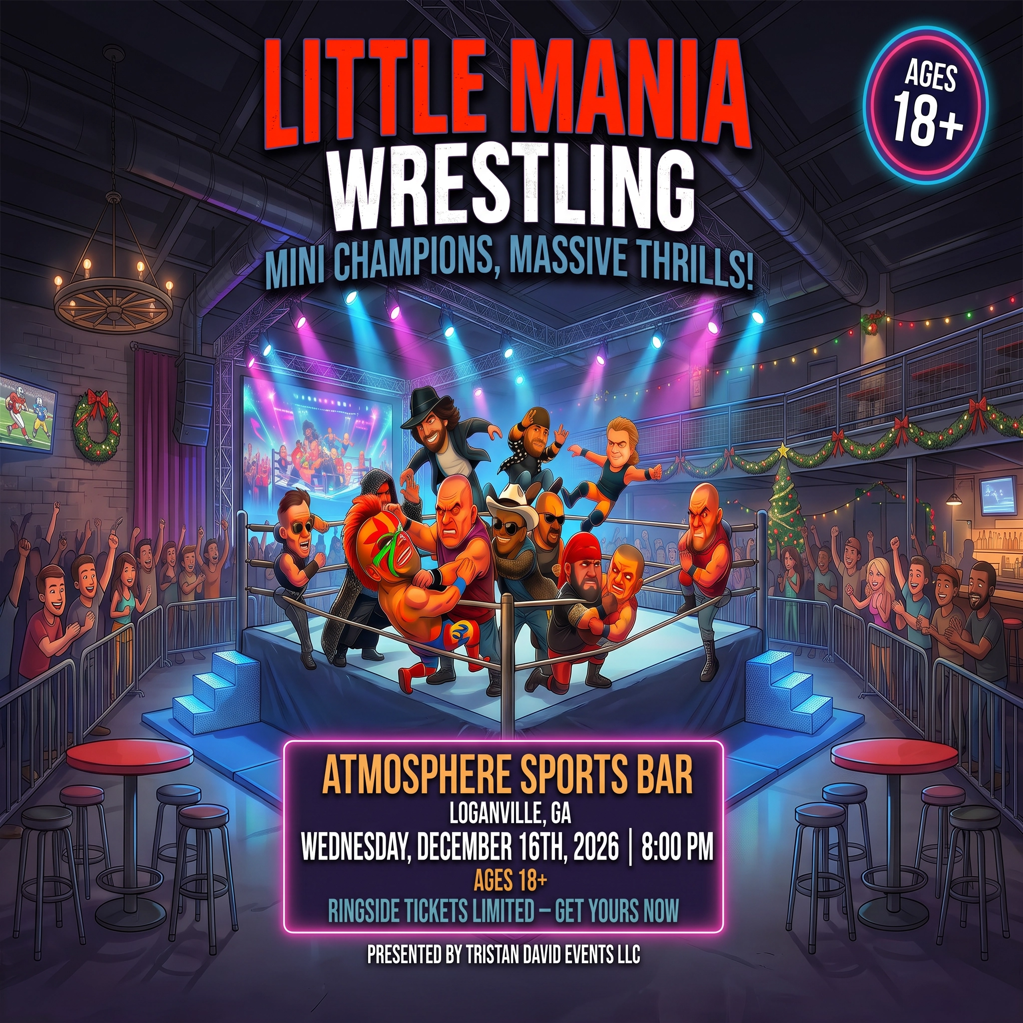 Little Mania: Wednesday, December 16th, 2026, at 8:00 PM at Atmosphere Sports Bar in Loganville, GA!
