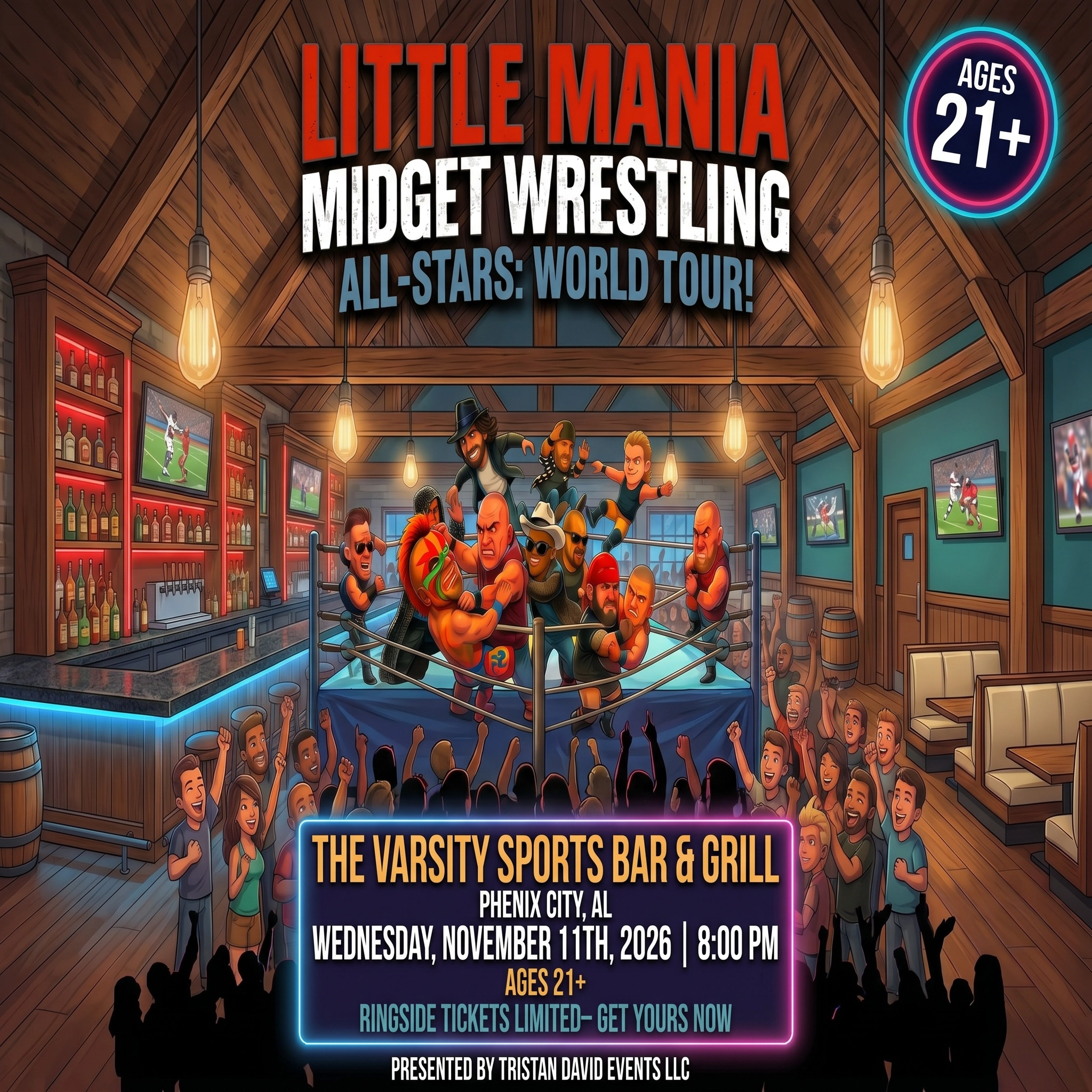 Little Mania: Wednesday, November 11th, 2026, at 8:00 PM at The Varsity Sports Bar & Grill in Phenix City, AL!