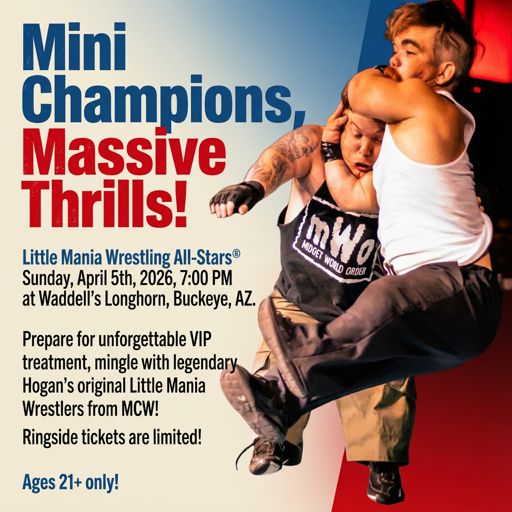 Little Mania: Sunday, April 5th, 2026, at 7:00 PM at Waddell's Longhorn in Buckeye, AZ!