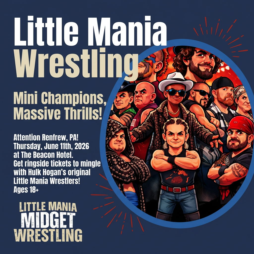 Little Mania: Thursday, June 11th, 2026, at 7:30 PM at The Beacon Hotel in Renfrew, PA!