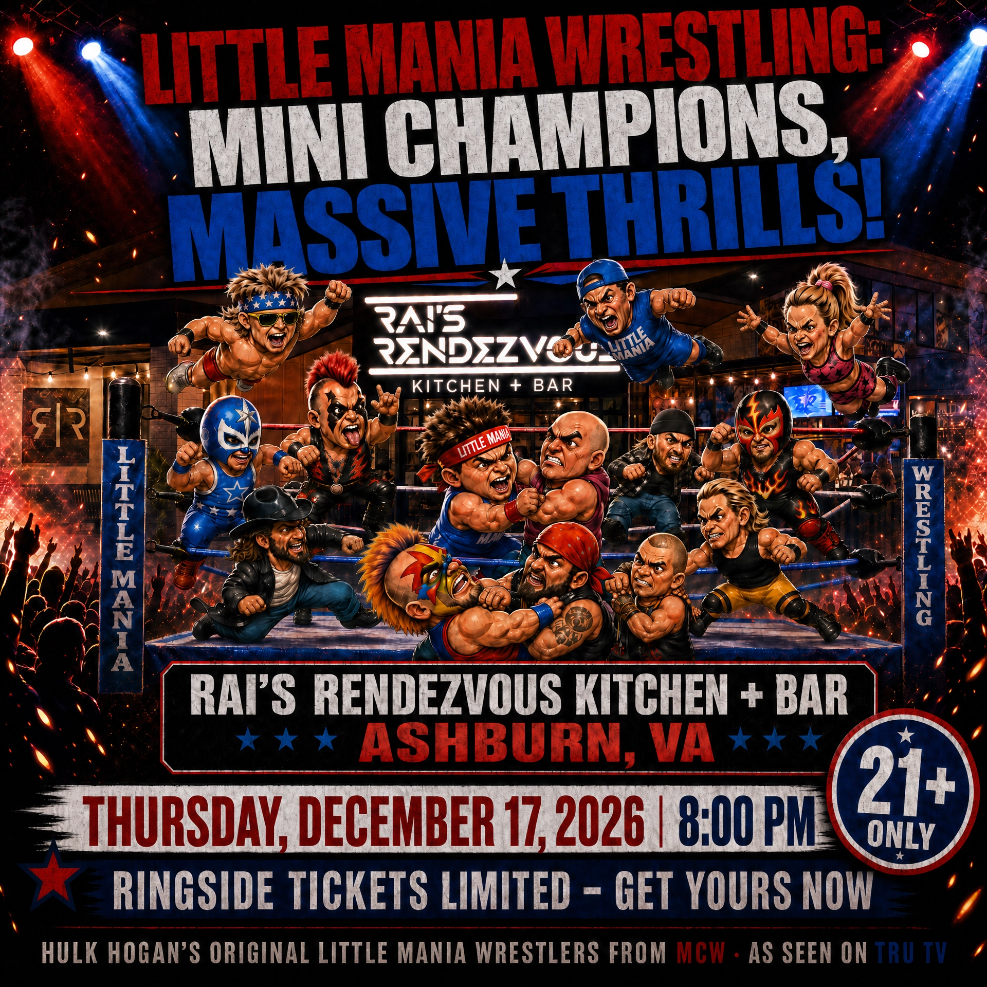 Little Mania: Thursday, December 17th, 2026, at 8:00 PM at Rai's Rendezvous Kitchen + Bar in Ashburn, VA!