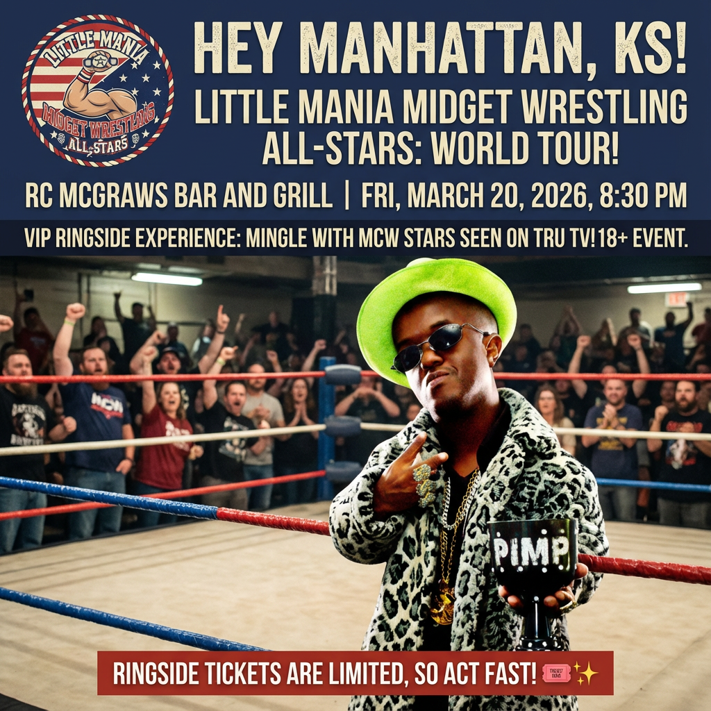 Little Mania: Friday, March 20, 2026, at 8:30 PM at RC McGraws Bar and Grill in Manhattan, KS!