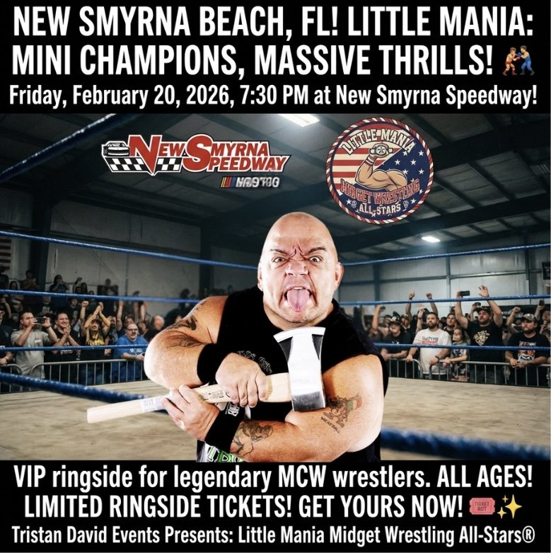 Little Mania: Friday, February 20th, 2026, at 8:00 PM at New Smyrna Speedway in New Smyrna Beach, FL!
