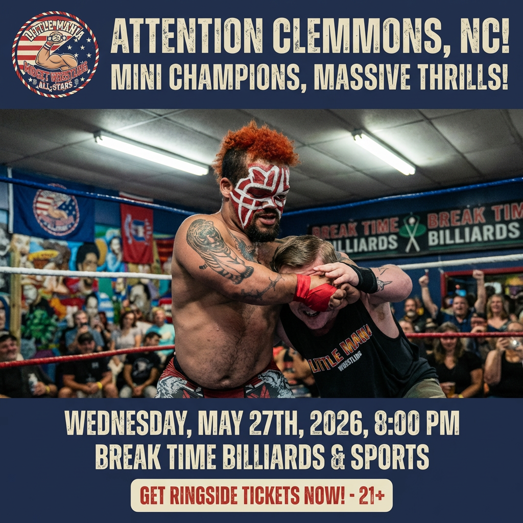 Little Mania: Wednesday, May 27th, 2026, at 8:00 PM at the Break Time Billiards & Sports in Clemmons, NC!
