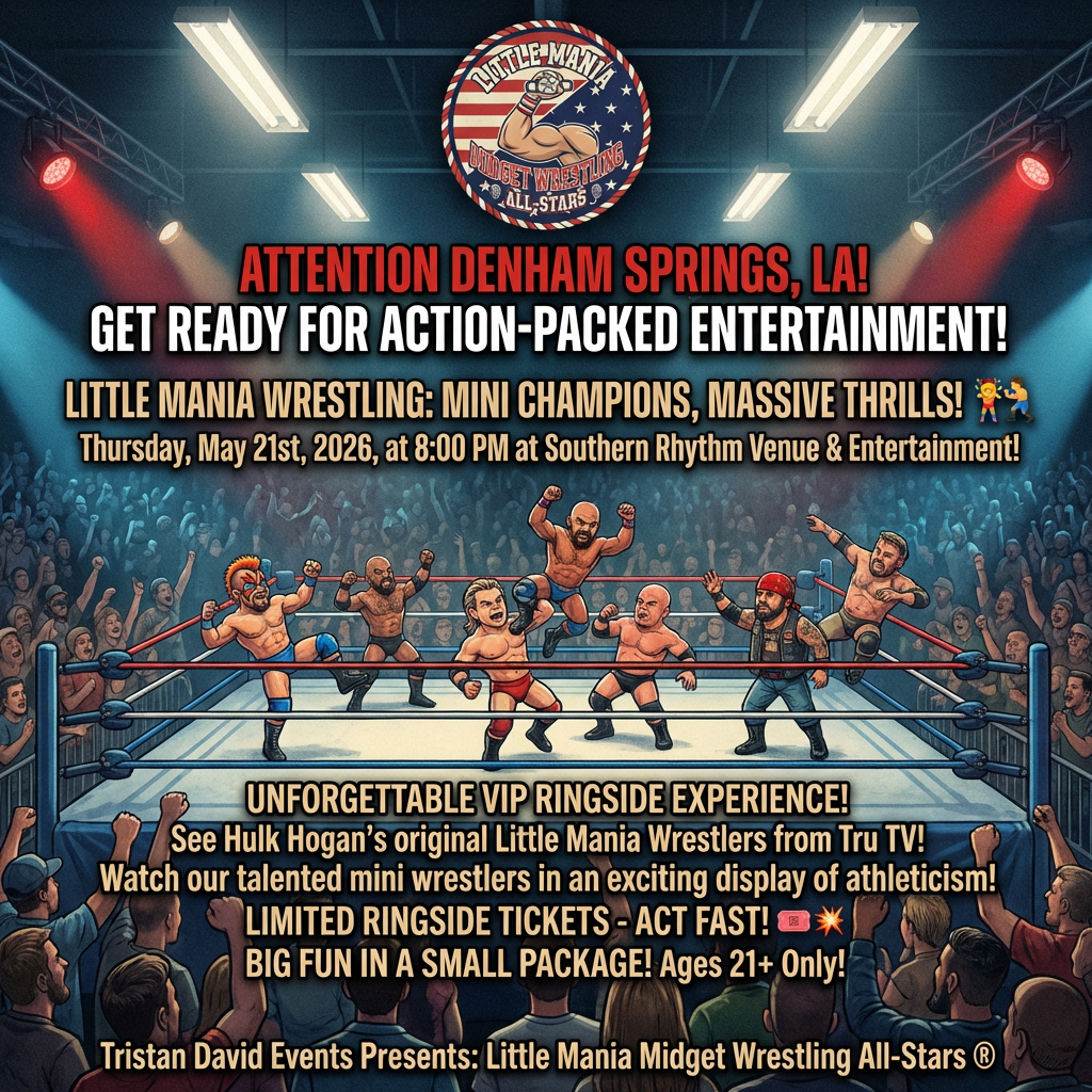 Little Mania: Thursday, May 21st, 2026, at 8:00 PM at Southern Rhythm Venue & Entertainment in Denham Springs, LA!