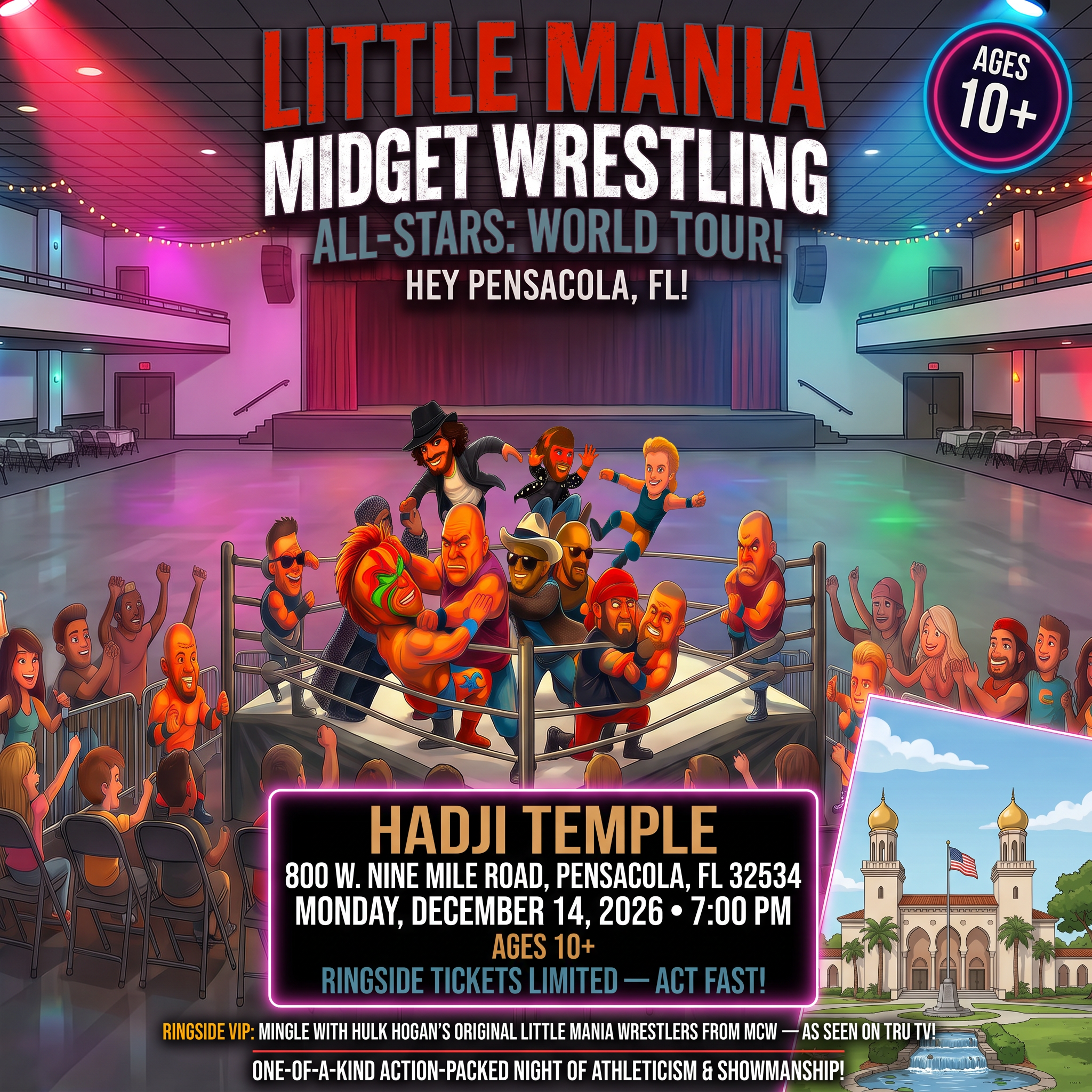 Little Mania: Monday, December 14th, 2026, at 7:00 PM at Hadji Temple in Pensacola, FL!