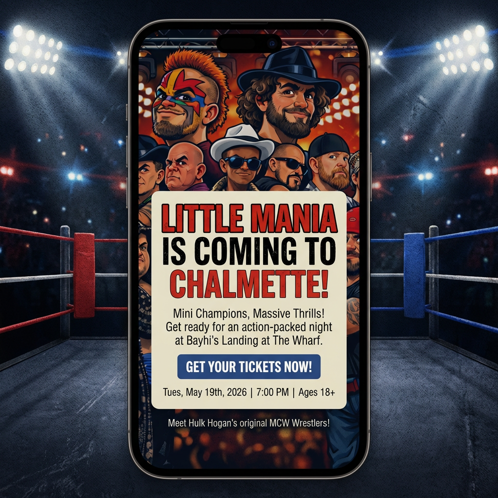 Little Mania: Tuesday, May 19th, 2026, at 7:00 PM at Bayhi's Landing at The Wharf in Chalmette, LA!